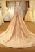 BohoProm prom dresses A-line Scoop-neck Chapel Train Tulle Appliqued Long Prom Dresses ASD26798