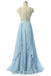 BohoProm prom dresses A-line Scoop-Neck Floor-Length Chiffon Prom Dresses With Rhine Stones HX0072