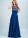 BohoProm prom dresses A-line Scoop-Neck Floor-Length Chiffon Rhine Stone Beaded Prom Dresses 2907