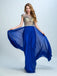BohoProm prom dresses A-line Scoop-Neck Floor-Length Chiffon  Rhine Stone Beaded Prom Dresses 2909