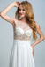 BohoProm prom dresses A-line Scoop-Neck Floor-Length Chiffon Rhine Stone Beaded  White Prom Dresses 2905