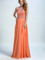 A-line Halter  Floor-Length Chiffon Rhinestone Sequined Evening Dresses 2901