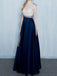 BohoProm prom dresses A-line Scoop-Neck Floor-Length Satin Beaded Prom Dresses HX00144