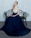 BohoProm prom dresses A-line Scoop-Neck Floor-Length Satin Beaded Prom Dresses HX00144