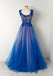 BohoProm prom dresses A-line Scoop Neck Floor-Length Tulle Appliqued Prom Dresses 2820