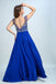 BohoProm prom dresses A-line Scoop-Neck Sweep Train Chiffon Rhine Stone  Beaded Royal Blue Prom Dresses 2926