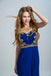 BohoProm prom dresses A-line Scoop-Neck Sweep Train Chiffon Rhine Stone  Beaded Royal Blue Prom Dresses 2927