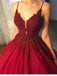 BohoProm prom dresses A-line Spaghetti Strap Floor-Length Tulle Prom Dresses With Beading HX00164