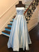 BohoProm prom dresses A-line Staright  Across Floor-Length Satin Rhine Stone  Prom Dresses 2829