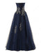 BohoProm prom dresses A-line Sweetheart Floor-Length Tulle Appliqued Prom Dresses ASD2623