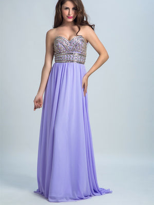 BohoProm prom dresses A-line Sweetheart Sweep Train Chiffon Rhine Stone Beaded Prom Dresses 2903