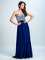 A-line Sweetheart Sweep Train Chiffon Sequined  Royal Blue Evening Dresses 2904