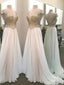 A-line Sweetheart Sweep Train  Organza  Beaded  Sequined Evening Dresses 2883