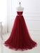 BohoProm prom dresses A-line Sweetheart Sweep Train Tulle Rhinestone Prom Dresses 3017