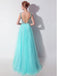 BohoProm prom dresses A-Line V-neck Floor-Length Tulle Beaded Sequined  Prom Dress 3100