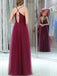 BohoProm prom dresses A-line V-Neck Floor-Lentgh Tulle Split Prom Dresses 2833