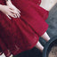 BohoProm prom dresses A-line V-neck Knee-Length Lace PromDresses With Half Sleeves ASD2475