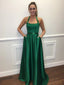 Alluring Satin Halter Neckline Sweep Train A-line Prom Dresses With Sequins PD169