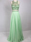 Attractive Chiffon Jewel Neckline 2 Pieces A-line Prom Dresses With Rhinestones PD215