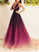 BohoProm prom dresses Attractive Tulle Deep V-neck Neckline A-line Prom Dresses PD227