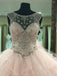 BohoProm prom dresses Ball-Gown Scoop-Neck Chapel Train Tulle Rhine Stone Beaded Prom Dresses 2859