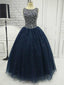 Ball Gown Scoop Neck Floor-Length Tulle Pageant Quinceanera Dresses HX0027
