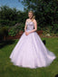 Ball-Gown Sweetheart Floor-Length Tulle Sequined Quinceanera Dresses HX00131