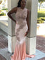 Beautiful Chiffon Jewel Neckline Mermaid Prom Dresses With Appliques PD115