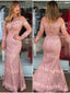 Beautiful Tulle Scoop Neckline Mermaid Prom Dresses With Beaded Appliques PD165