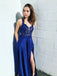 BohoProm prom dresses Chic Satin Scoop Neckline Floor-length A-line Prom Dresses With Appliques PD194
