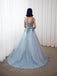 BohoProm prom dresses Chic Tulle Sweetheart Neckline Sweep Train A-line Prom Dresses With Appliques PD065
