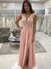 BohoProm prom dresses Delicate Chiffon V-neck Neckline A-line Prom Dresses With Beaded Appliques PD112