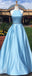 BohoProm prom dresses Elegant Satin Halter Neckline Floor-length A-line Prom Dresses With Beading PD002
