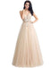 BohoProm prom dresses Excellent Tulle V-neck Neckline Floor-length A-line Prom Dresses With Rhinestones Appliques PD025