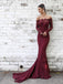BohoProm prom dresses Exquisite Lace Off-the-shoulder Neckline Long Sleeves Sheath Prom Dresses PD231