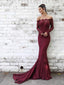 Exquisite Lace Off-the-shoulder Neckline Long Sleeves Mermaid Prom Dresses PD231