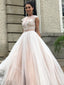 Exquisite Tulle Jewel Neckline Cap Sleeves Sweep Train A-line Prom Dresses With Beaded Appliques PD028