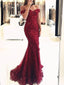 Exquisite Tulle Off-the-shoulder Neckline Mermaid Prom Dresses With Beaded Appliques PD182