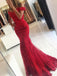 BohoProm prom dresses Exquisite Tulle Off-the-shoulder Neckline Mermaid Prom Dresses With Beaded Appliques PD182