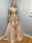 Exquisite Tulle Sweetheart Neckline A-line Prom Dresses With Beaded Appliques PD079