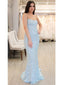 Eye-catching Sequin Lace Spaghetti Straps Neckline Sheath Prom Dresses PD178
