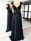 Fantastic Satin Chiffon Scoop Neckline A-line Prom Dresses With Beaded Appliques PD218