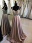 Fantastic Satin Spaghetti Straps Neckline A-line Prom Dresses With Beadings PD126