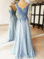 Fashionable Chiffon Jewel Neckline A-line Prom Dresses With Beaded Appliques PD219