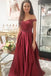 BohoProm prom dresses Fashionable Satin Off-the-shoulder Neckline A-line Prom Dresses With Beadings PD069