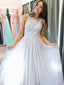 Glamorous Chiffon Scoop Neckline A-line Prom Dresses With Beaded Appliques PD230
