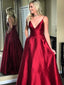 Glamorous Satin A-line Prom Dresses With Sweep Train  PD018