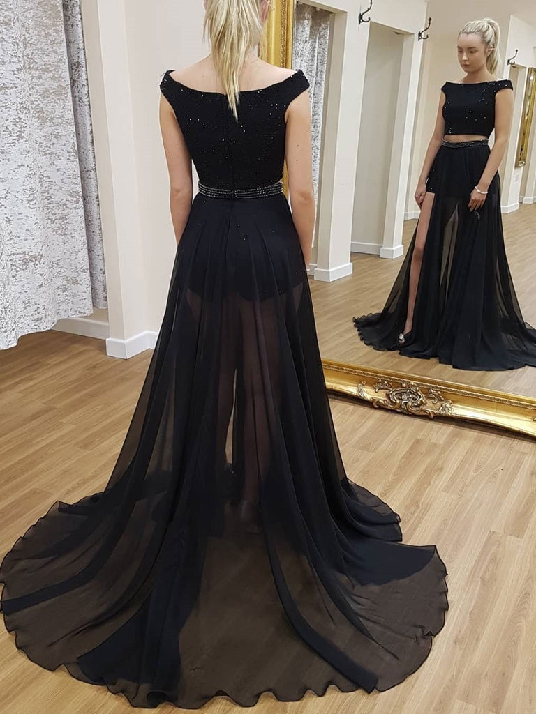 BohoProm prom dresses Gorgeous Satin Bateau Neckline A-line Prom Dresses With Beadings PD168