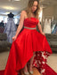 Graceful Satin Strapless Neckline Hi-lo Length A-line Prom Dresses With Beading PD164