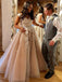 BohoProm prom dresses Junoesque Tulle V-neck Neckline Ball Gown Prom Dresses With Appliques & Beadings PD114